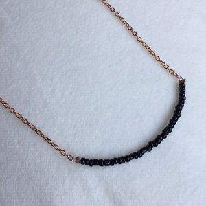 3/$20 Black beaded necklace copper chain